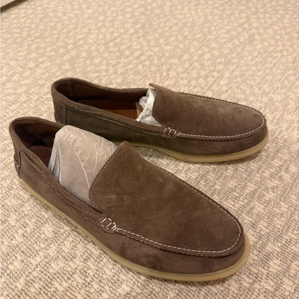 Mens Johnnie-O Brown Suede Loafers - barely worn
